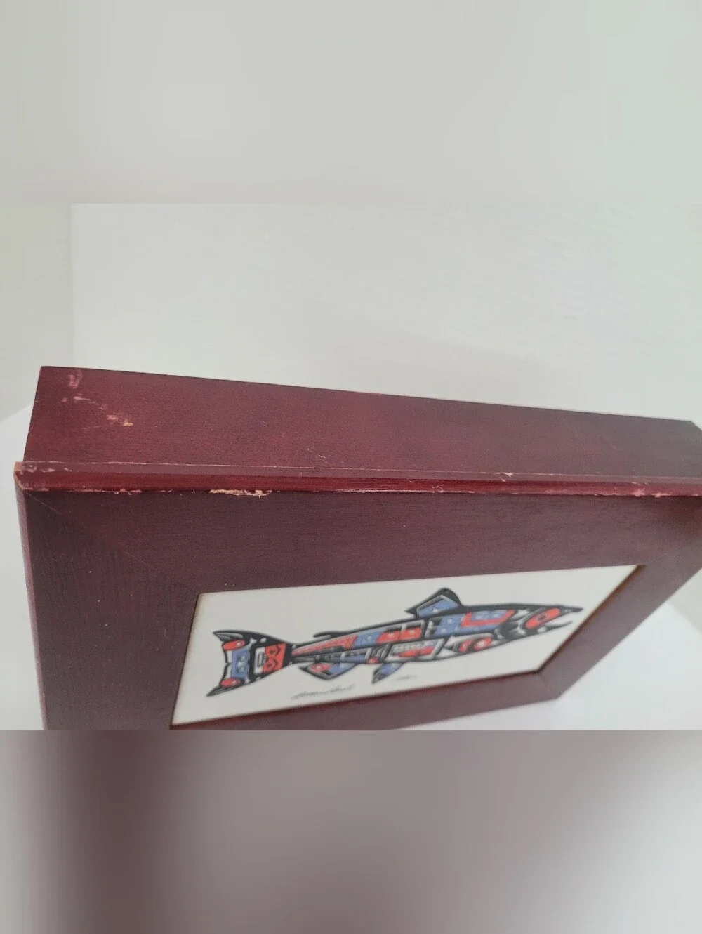 Roxana Leask Ceramic Tile And Wood Keepsake Box 12x8x2